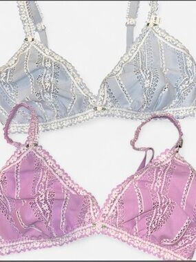 NWT Victoria's Secret Unlined Triangle
Bralette Boho Lace Size Large Lot of Two